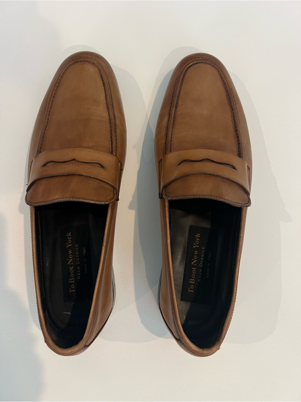 To Boot Tan Leather Penny Loafers